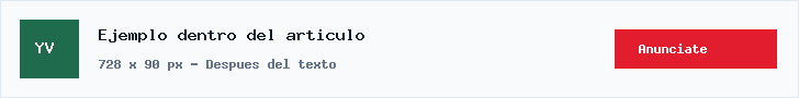 Ejemplo de banner dentro del contenido de una noticia